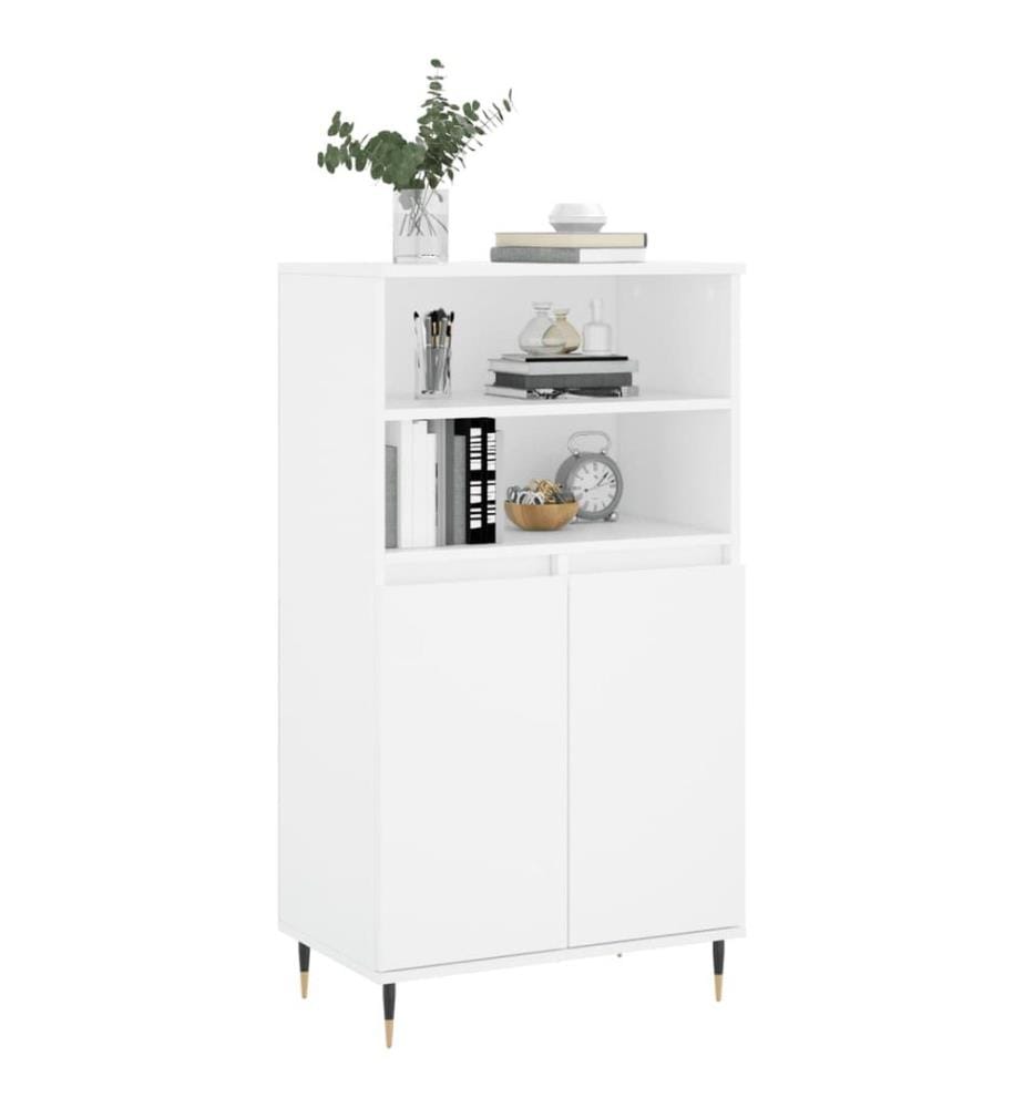 Highboard Weiss 60x36x110 cm Holzwerkstoff