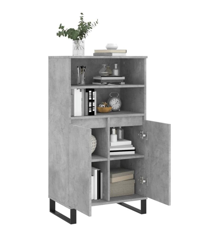 Highboard Betongrau 60x36x110 cm Holzwerkstoff