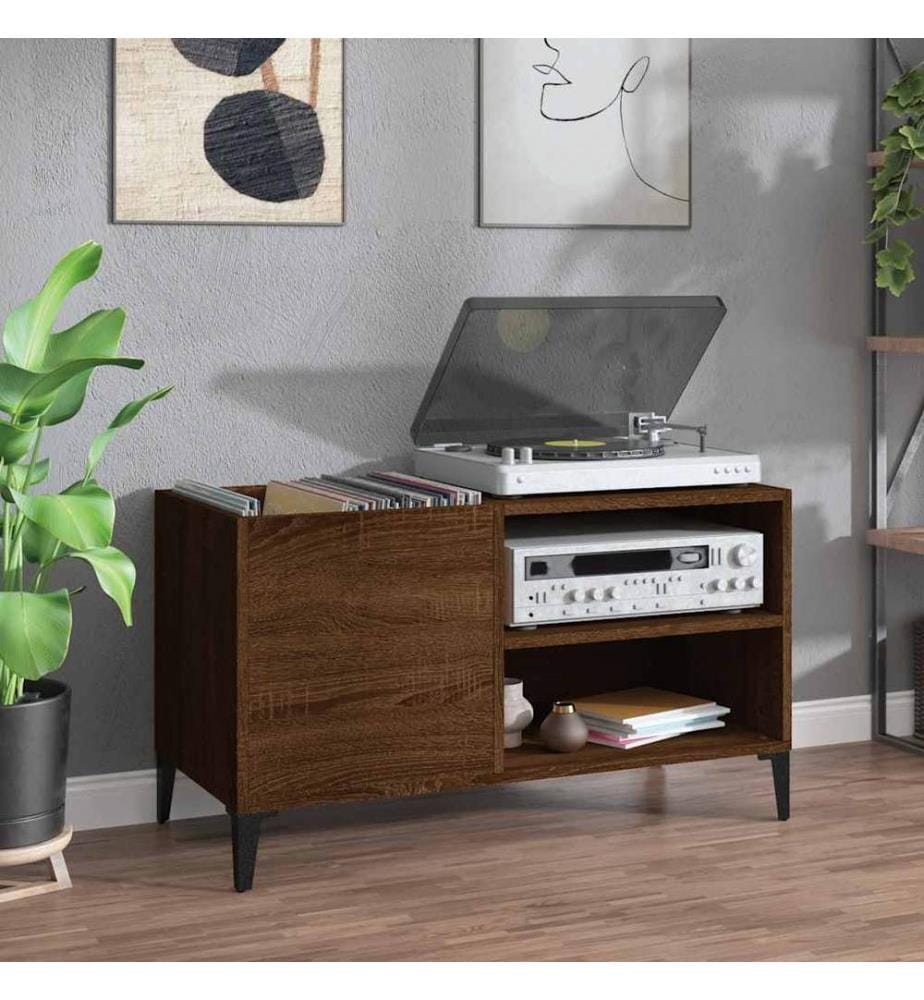 Plattenschrank Braun Eichen-Optik 84,5x38x48 cm Holzwerkstoff