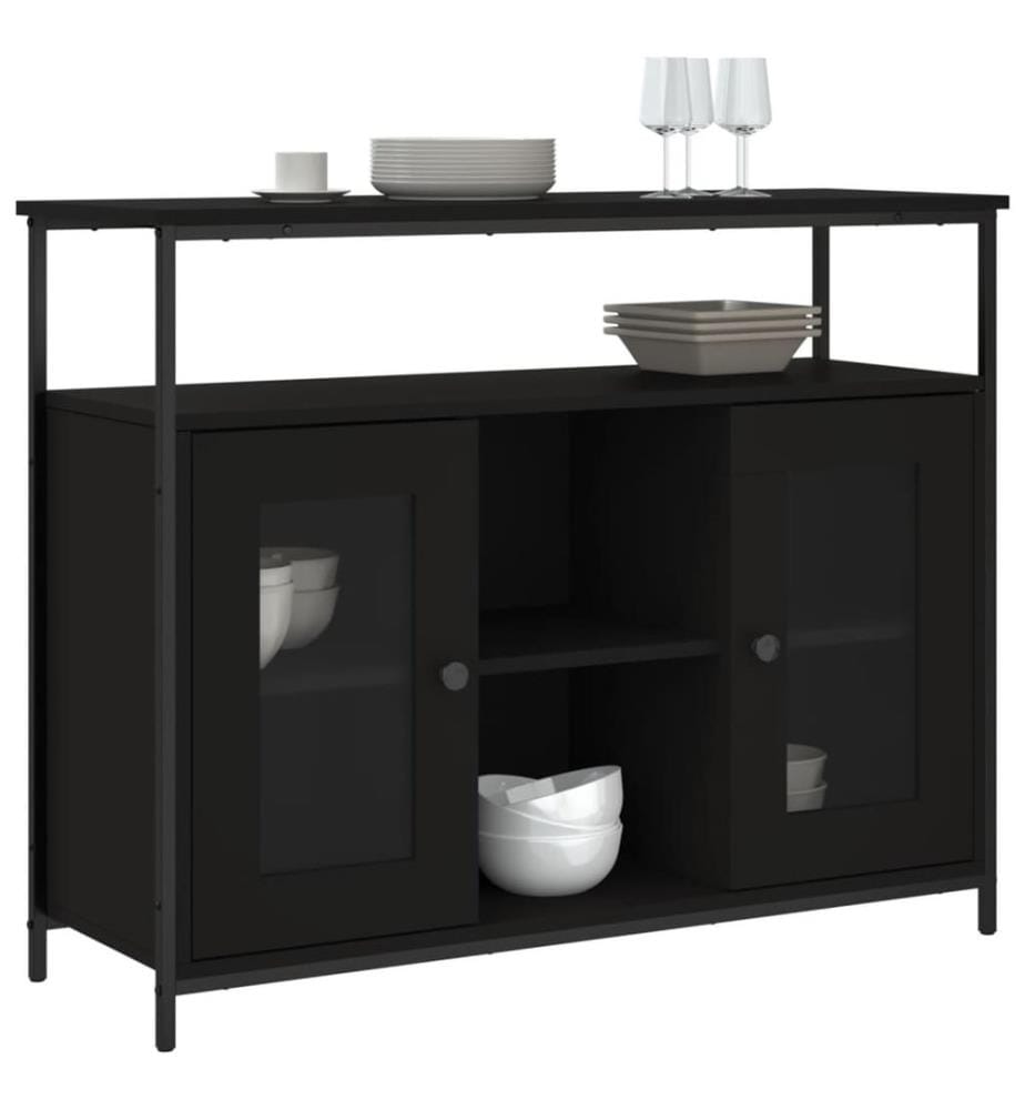 Sideboard Schwarz 100x35x80 cm Holzwerkstoff