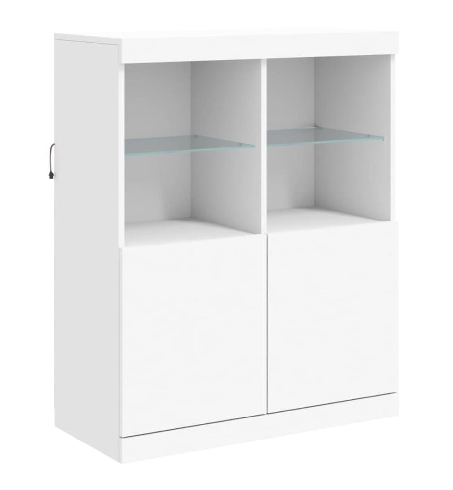 Sideboard mit LED-Leuchten Weiss 81x37x100 cm