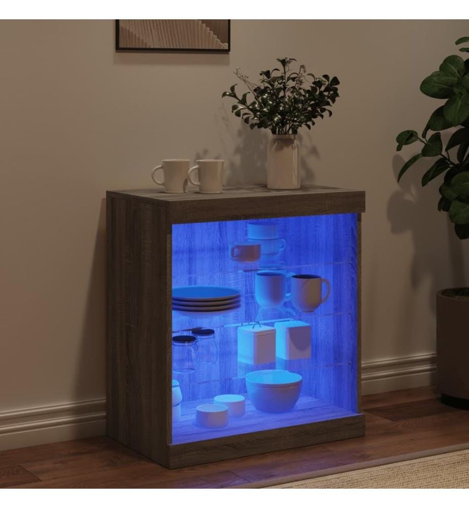 Sideboard mit LED-Leuchten Grau Sonoma 60,5x37x67 cm