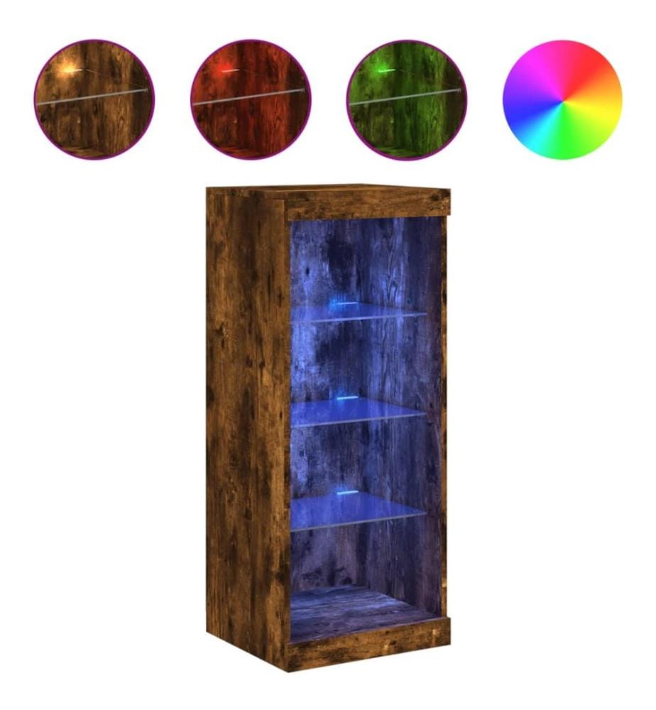 Sideboard mit LED-Leuchten Räuchereiche 41x37x100 cm
