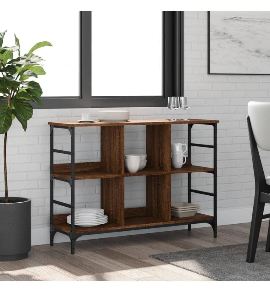 Sideboard Braun Eichen-Optik 102x32x73,5 cm Holzwerkstoff