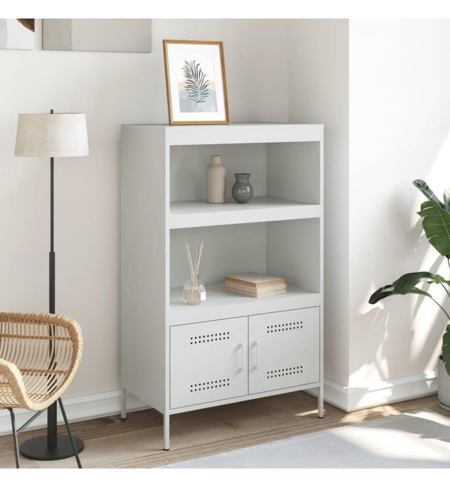 Highboard Weiss 68x39x113 cm Stahl