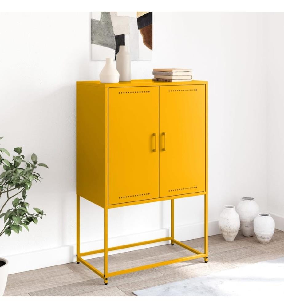 Highboard Senfgelb 68,5x38,5x107 cm Stahl