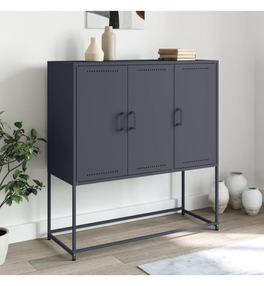Highboard Anthrazit 100,5x39x107 cm Stahl