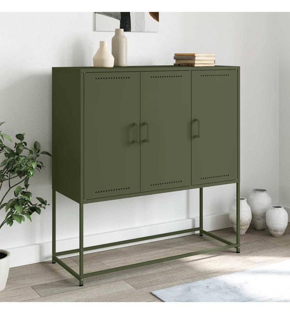 Sideboard Olivgrün 100,5x39x107 cm Stahl