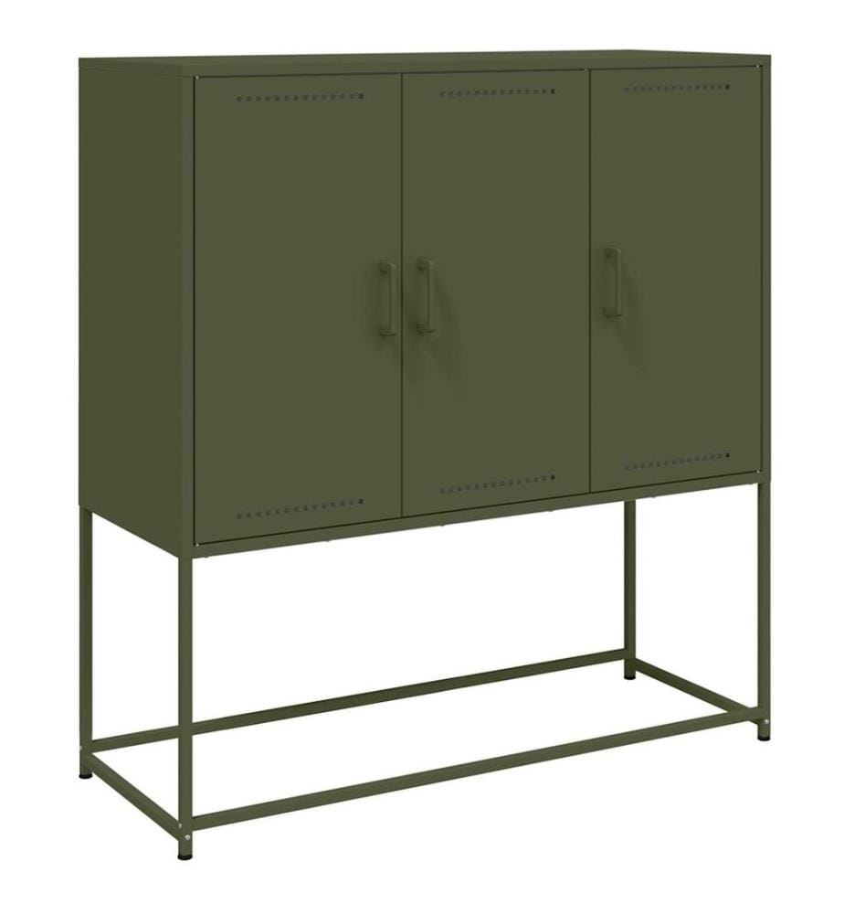 Sideboard Olivgrün 100,5x39x107 cm Stahl