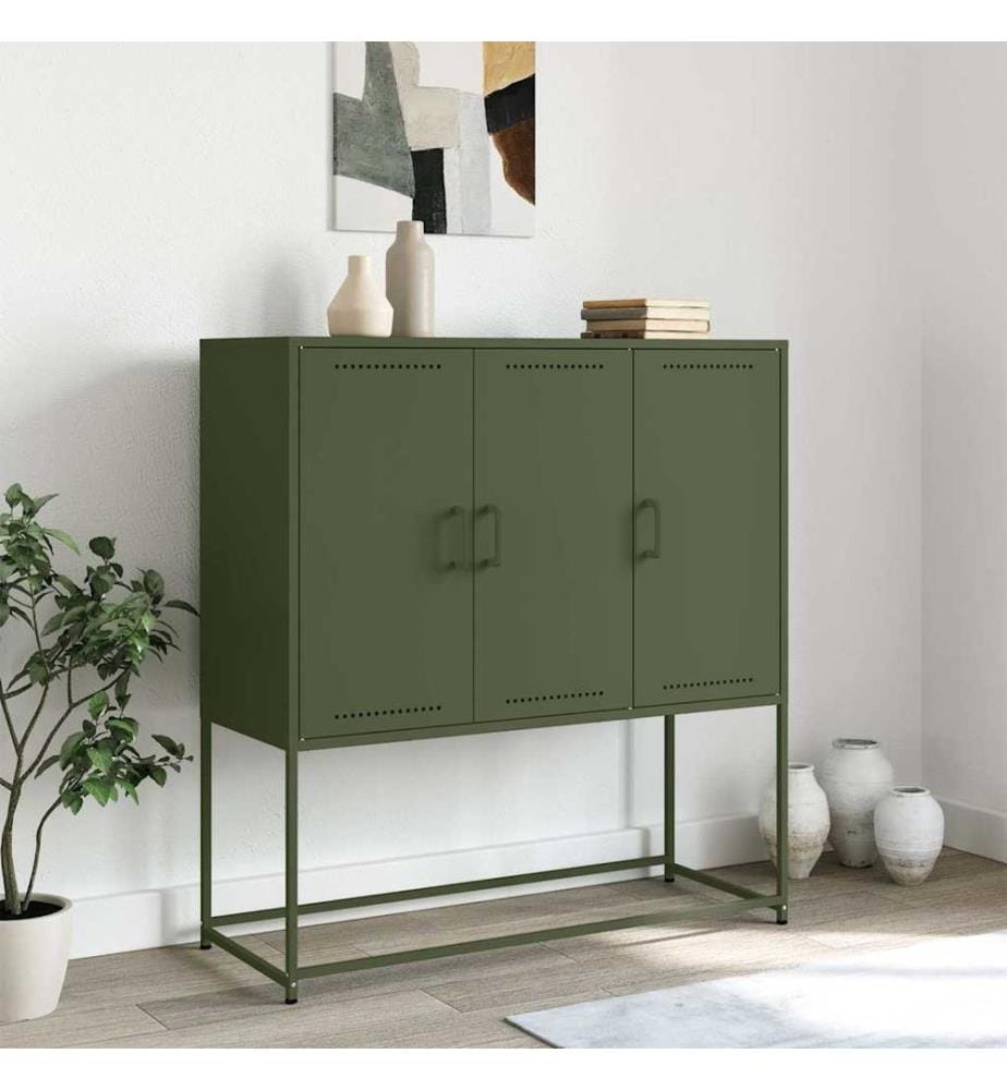 Sideboard Olivgrün 100,5x39x107 cm Stahl