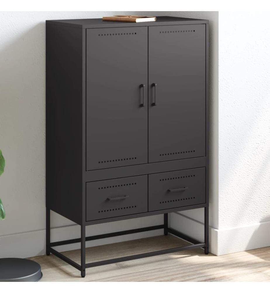 Highboard Schwarz 68x39x111,5 cm Stahl