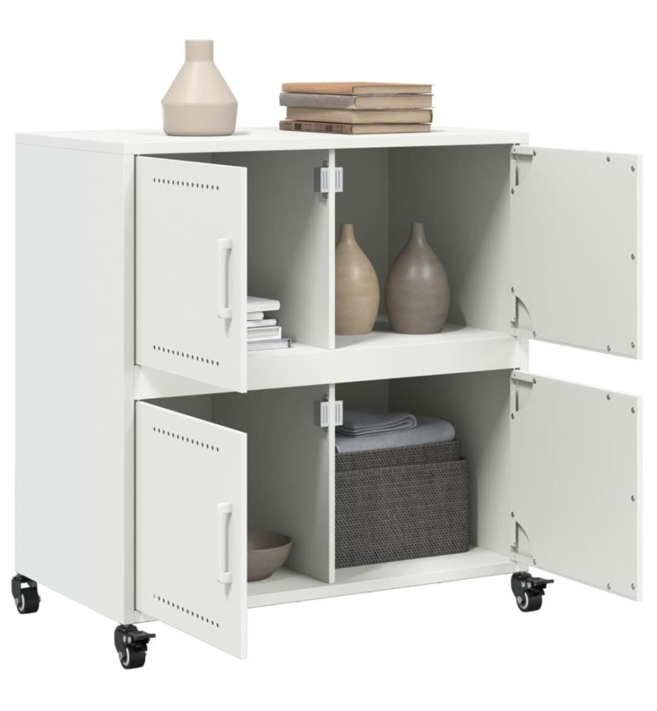 Buffet blanc 68x39x72 cm acier