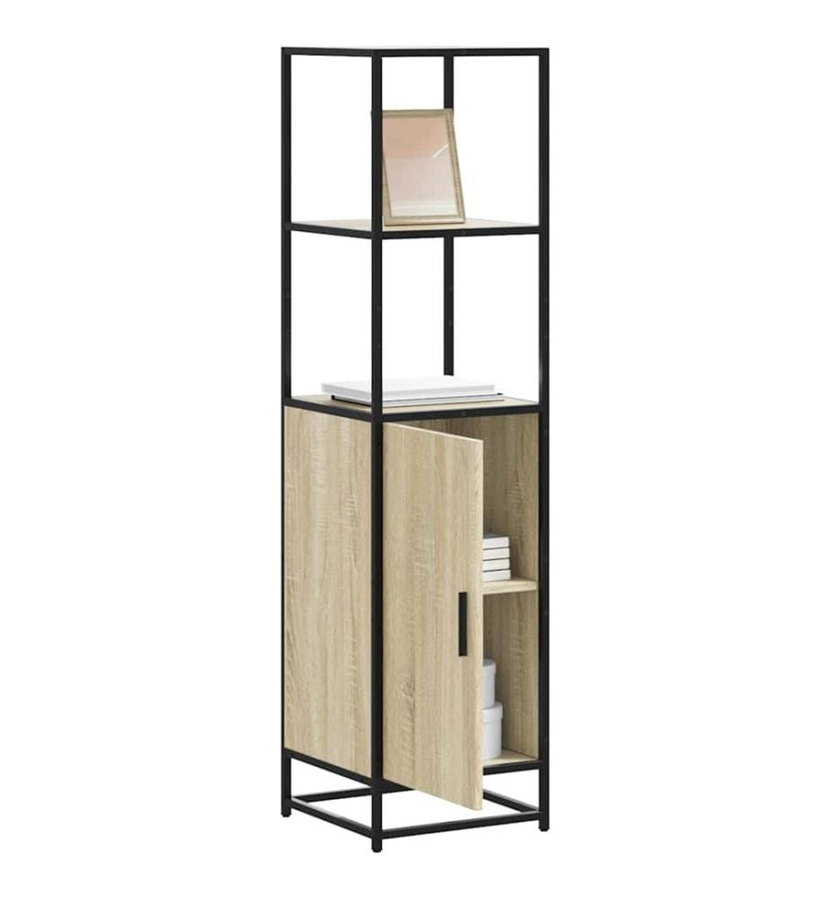 Highboard Sonoma-Eiche 35,5x35x139 cm Holzwerkstoff Metall