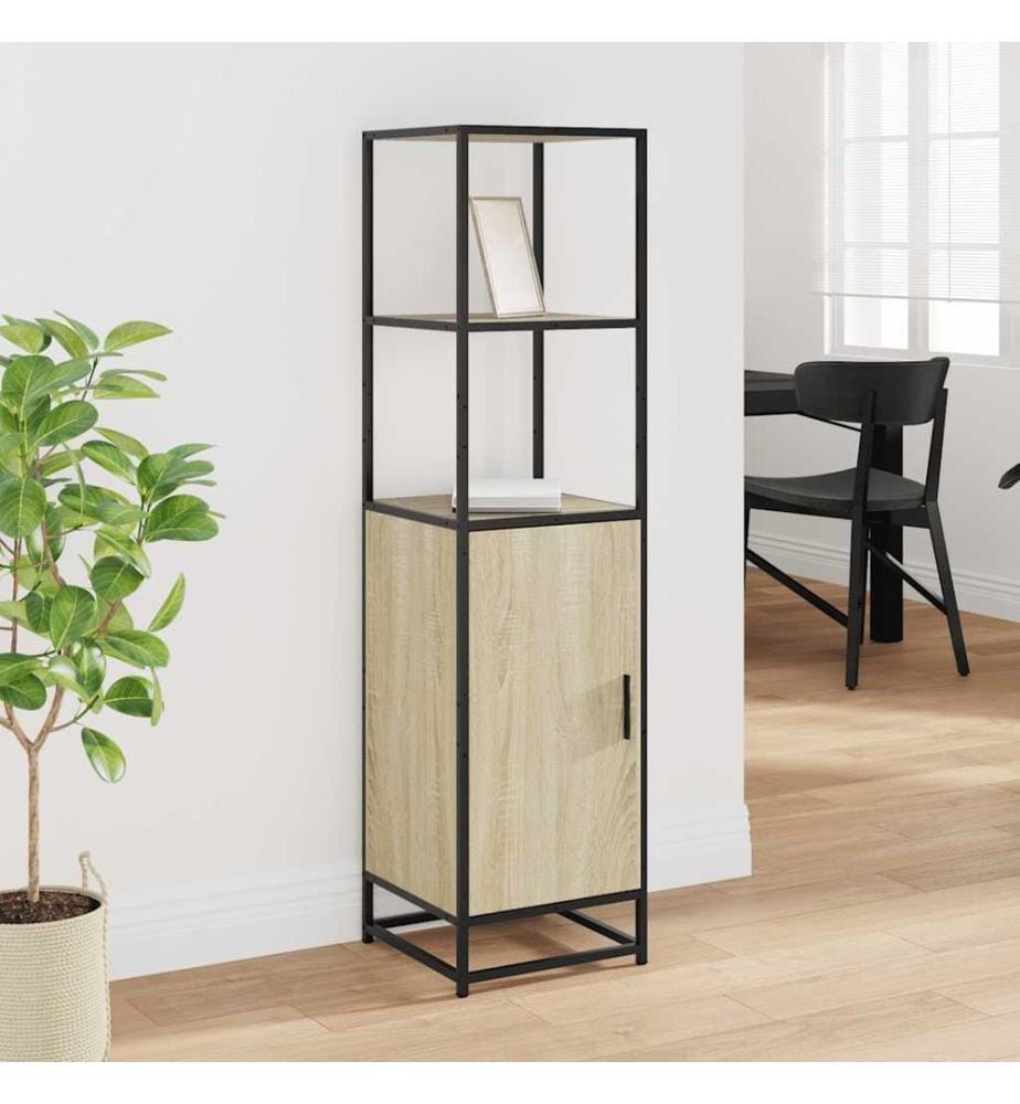 Highboard Sonoma-Eiche 35,5x35x139 cm Holzwerkstoff Metall