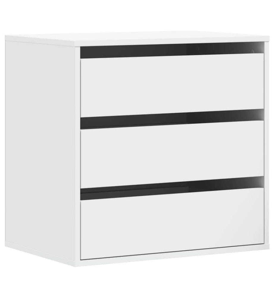 Commode d'angle blanc 60x41x58 cm bois d'ingénierie