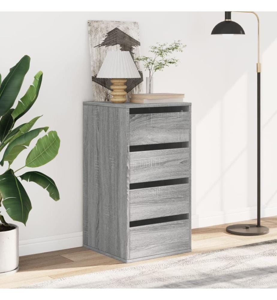 Commode d'angle sonoma gris 40x41x76 cm bois d'ingénierie