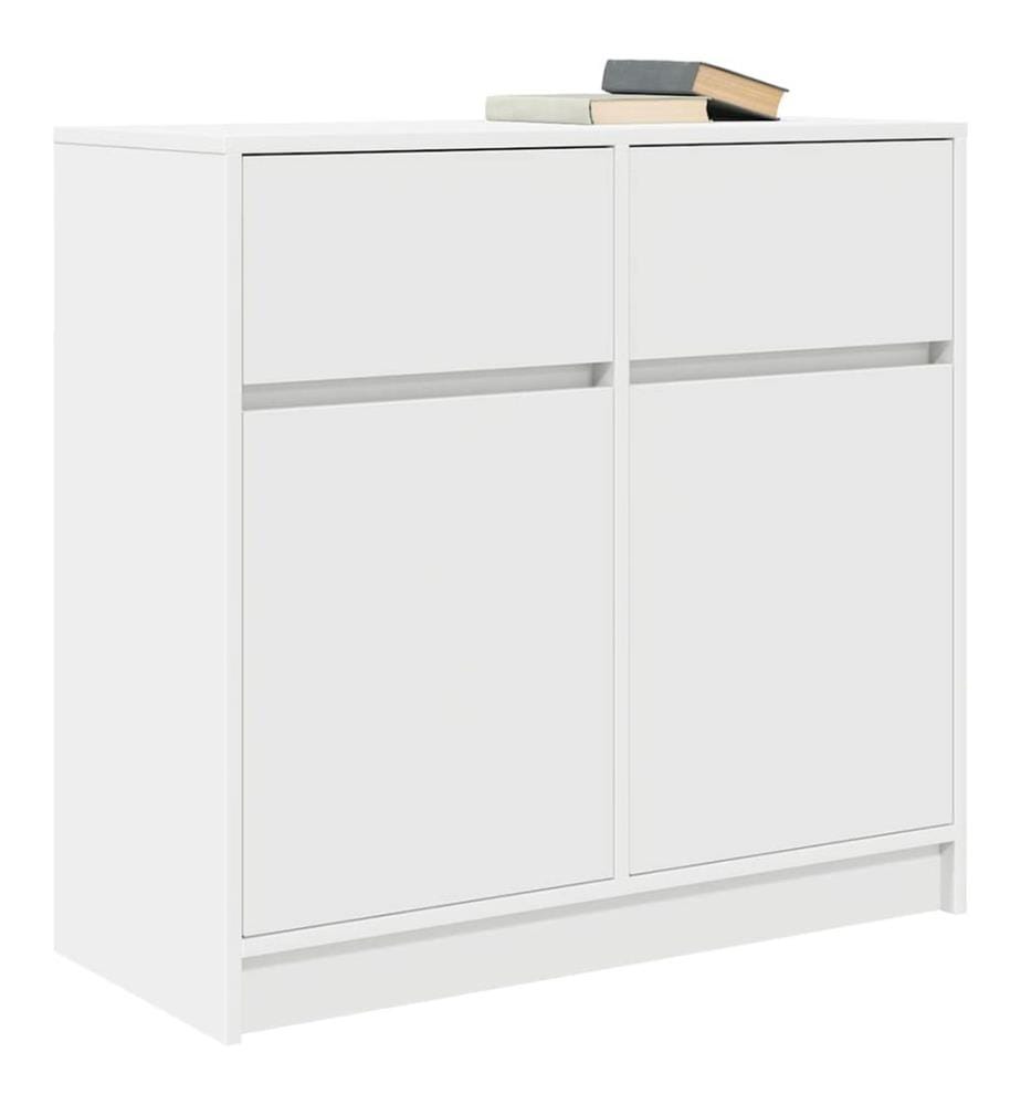 Sideboard mit Schublade Weiss 80x34x76 cm Holzwerkstoff