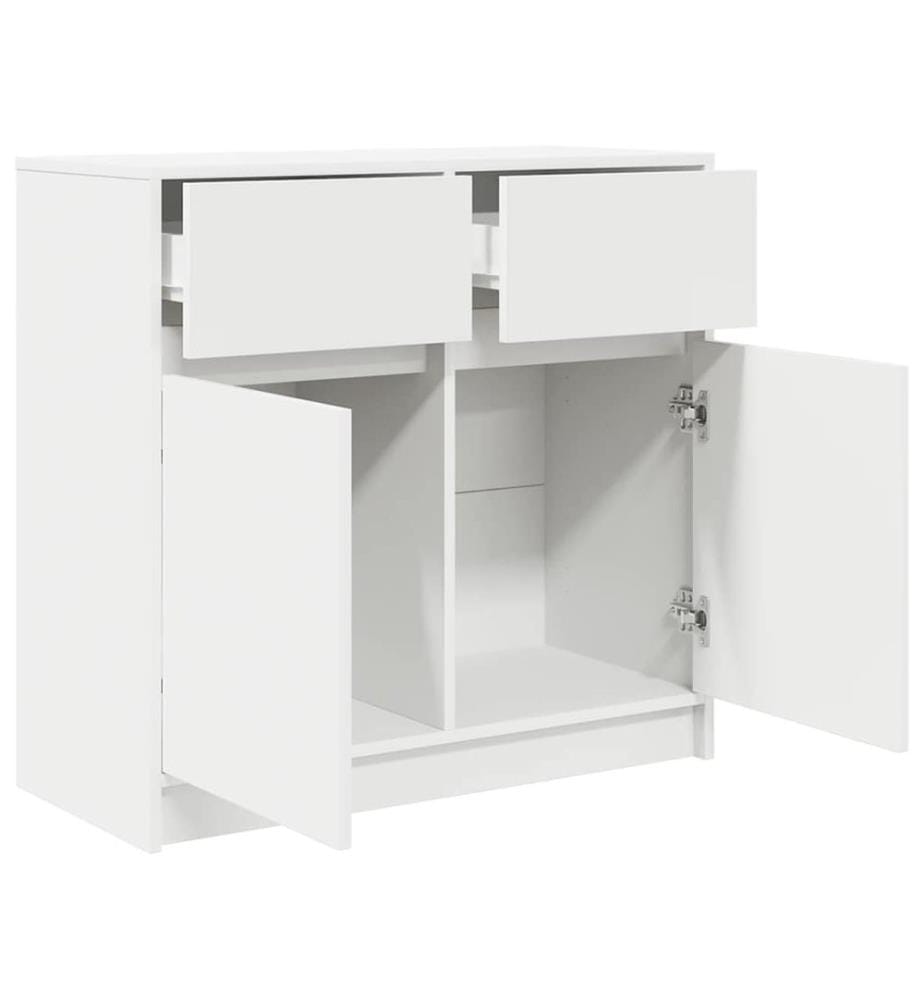 Sideboard mit Schublade Weiss 80x34x76 cm Holzwerkstoff