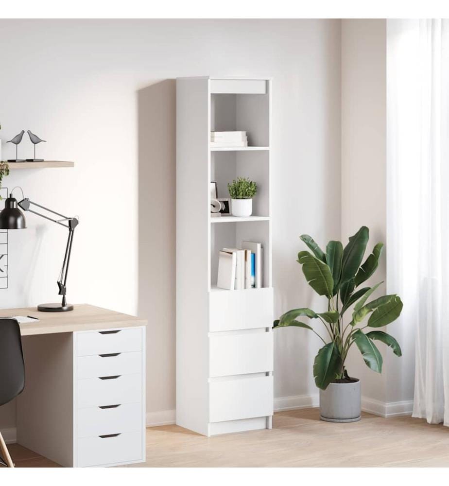 Highboard Weiss 37,5x35x180 cm Holzwerkstoff