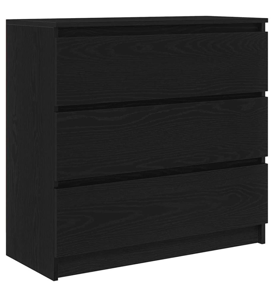 Sideboard Schwarz Eichen-Optik 80x35x76 cm Holzwerkstoff