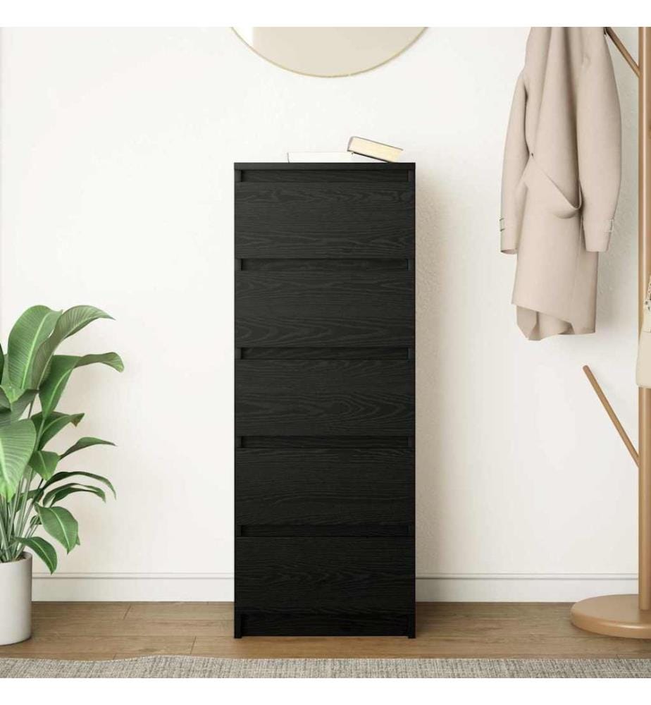 Sideboard mit Schubladen Schwarz Eichen-Optik 37,5x35x99 cm