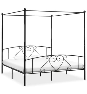 Himmelbett-Gestell Schwarz Metall 180 x 200 cm
