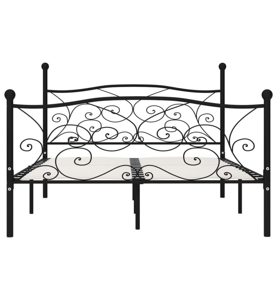 Bettgestell mit Lattenrost Schwarz Metall 160 × 200 cm