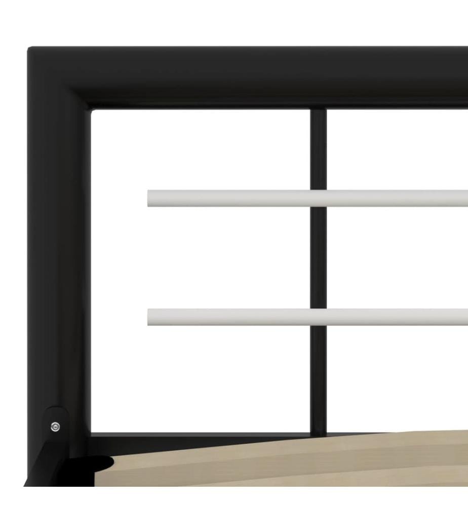 Bettgestell Schwarz und Weiss Metall 90×200 cm