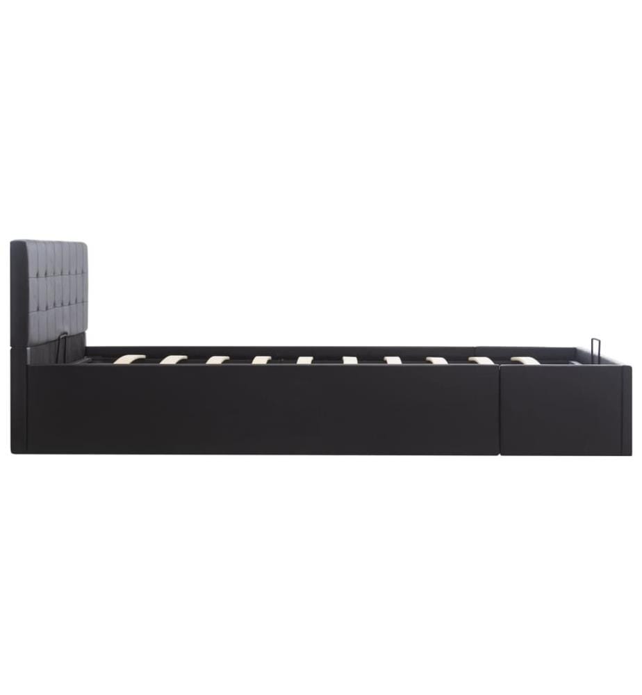 Stauraumbett Hydraulisch Schwarz Kunstleder 140×200 cm