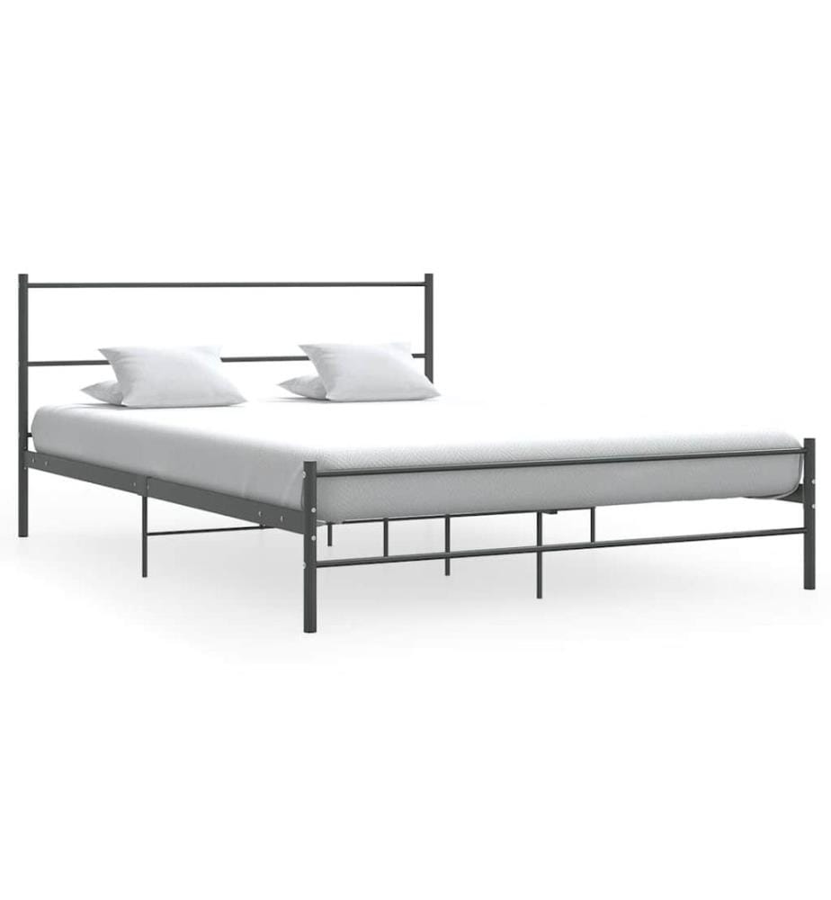 Bettgestell ohne Matratze Grau Metall 140×200 cm