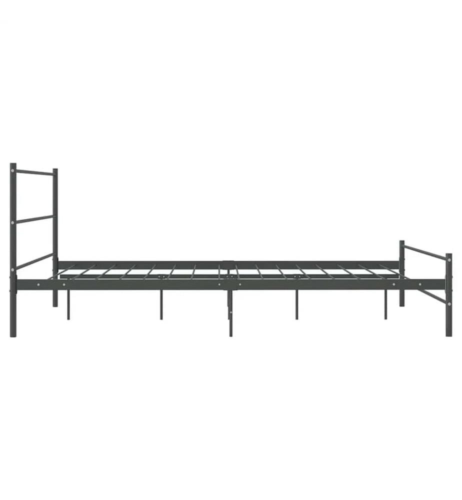 Bettgestell ohne Matratze Grau Metall 140×200 cm