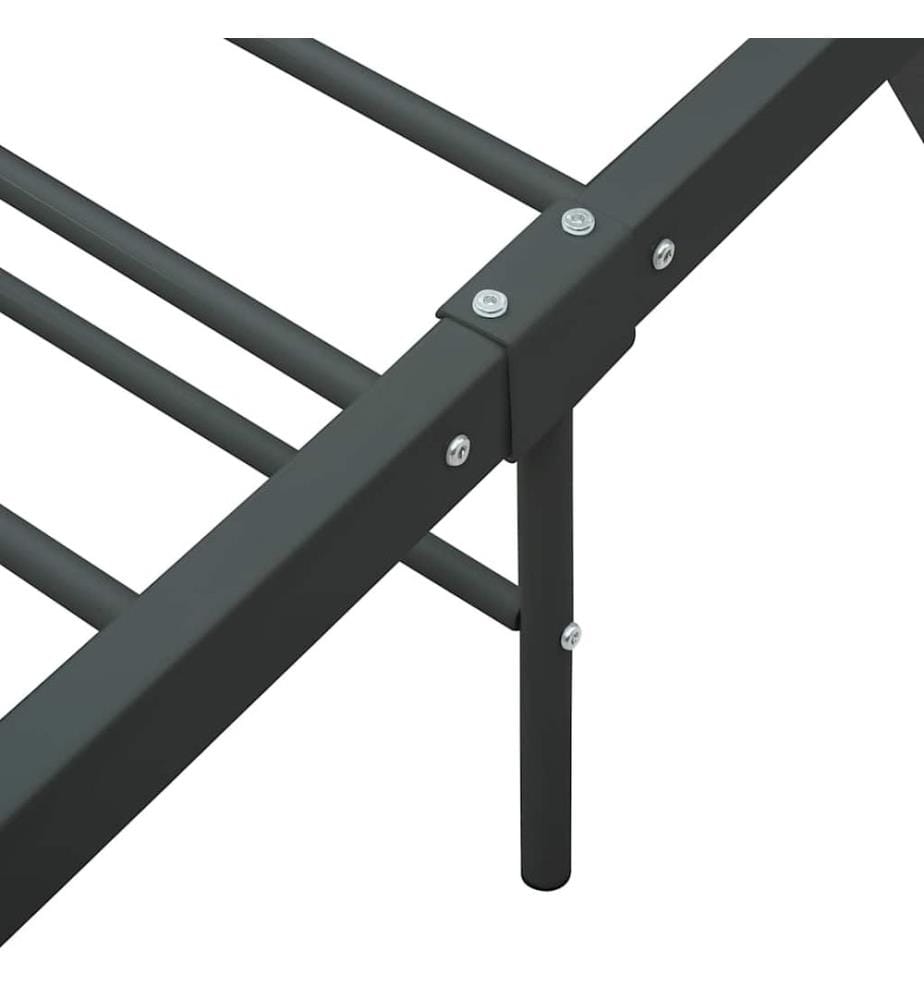 Bettgestell ohne Matratze Grau Metall 140×200 cm