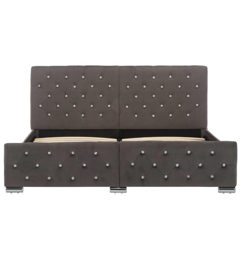 Bettgestell Grau Samt 160x200 cm