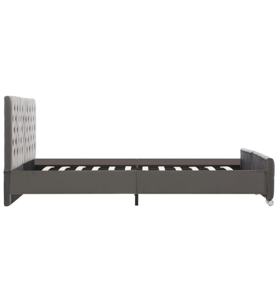 Bettgestell Grau Samt 160x200 cm