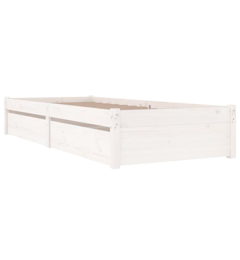 Bett mit Schubladen Weiss 90x200 cm