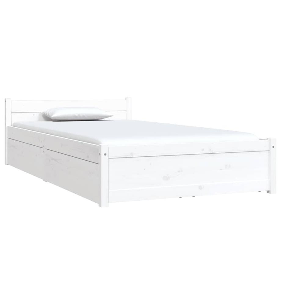 Bett mit Schubladen Weiss 90x200 cm