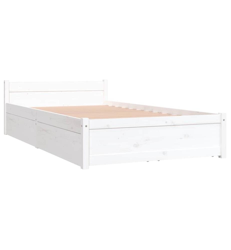 Bett mit Schubladen Weiss 90x200 cm