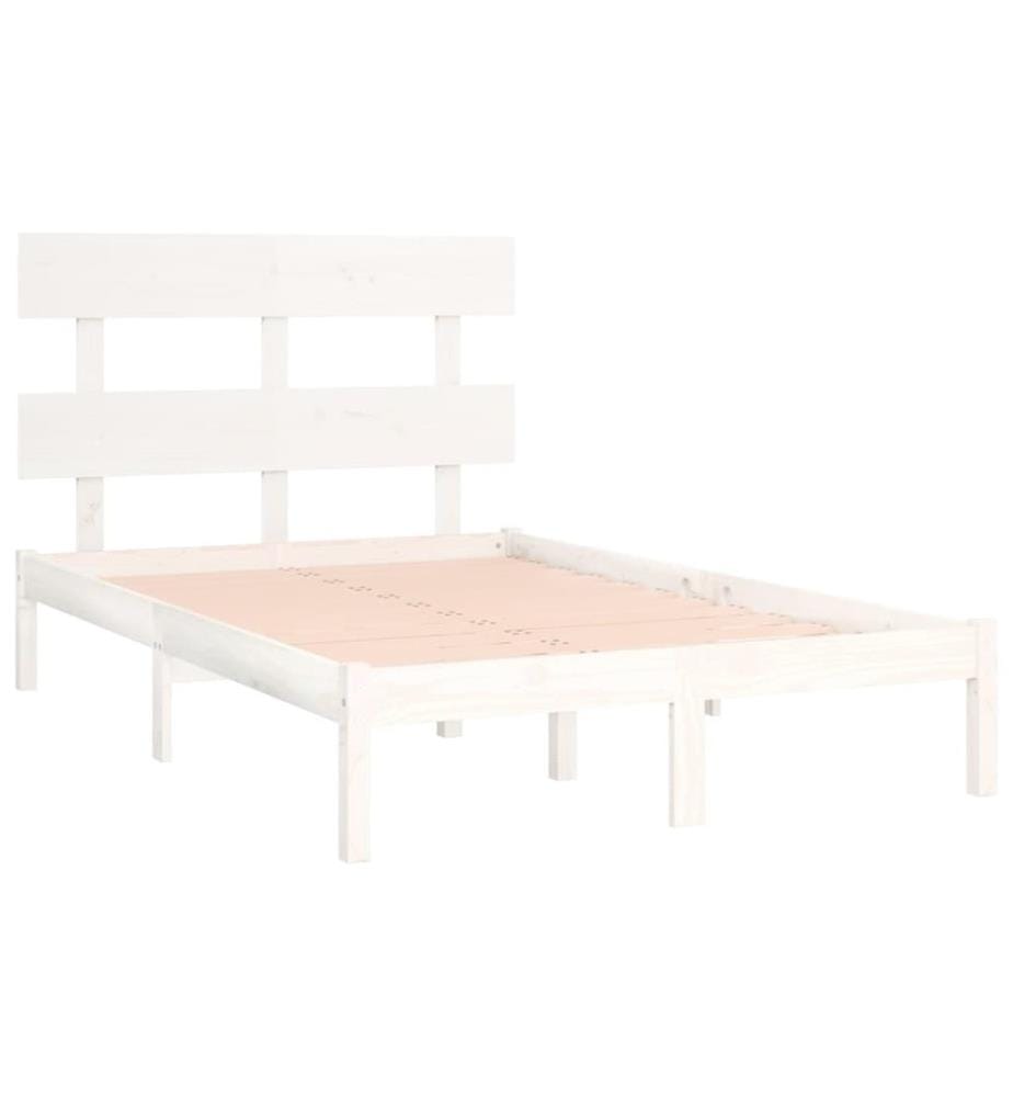 Cadre de lit sans matelas blanc 120x200 cm bois massif