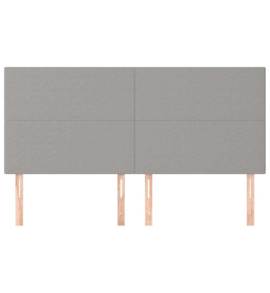 Kopfteil Hellgrau 180 x 5 x 118/128 cm Stoff