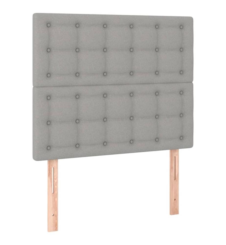 Kopfteil Hellgrau 100 x 5 x 118/128 cm Stoff