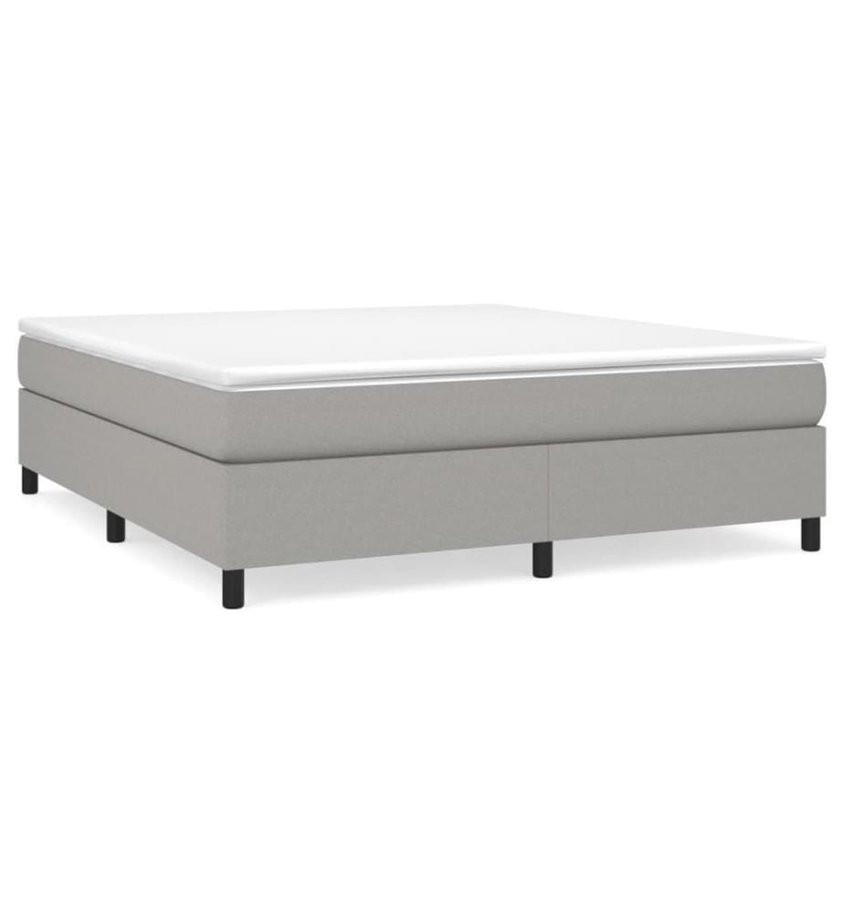 Boxspringbett mit Matratze Hellgrau 180x200 cm Stoff