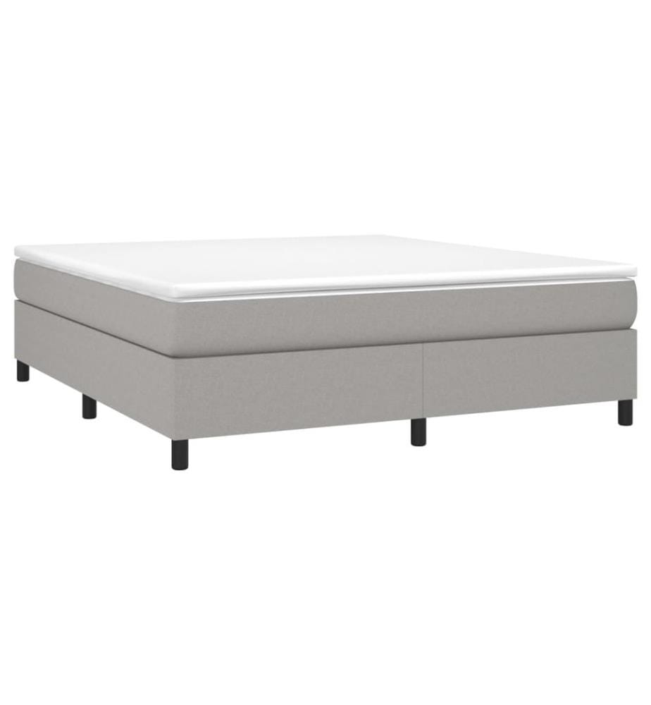 Boxspringbett mit Matratze Hellgrau 180x200 cm Stoff