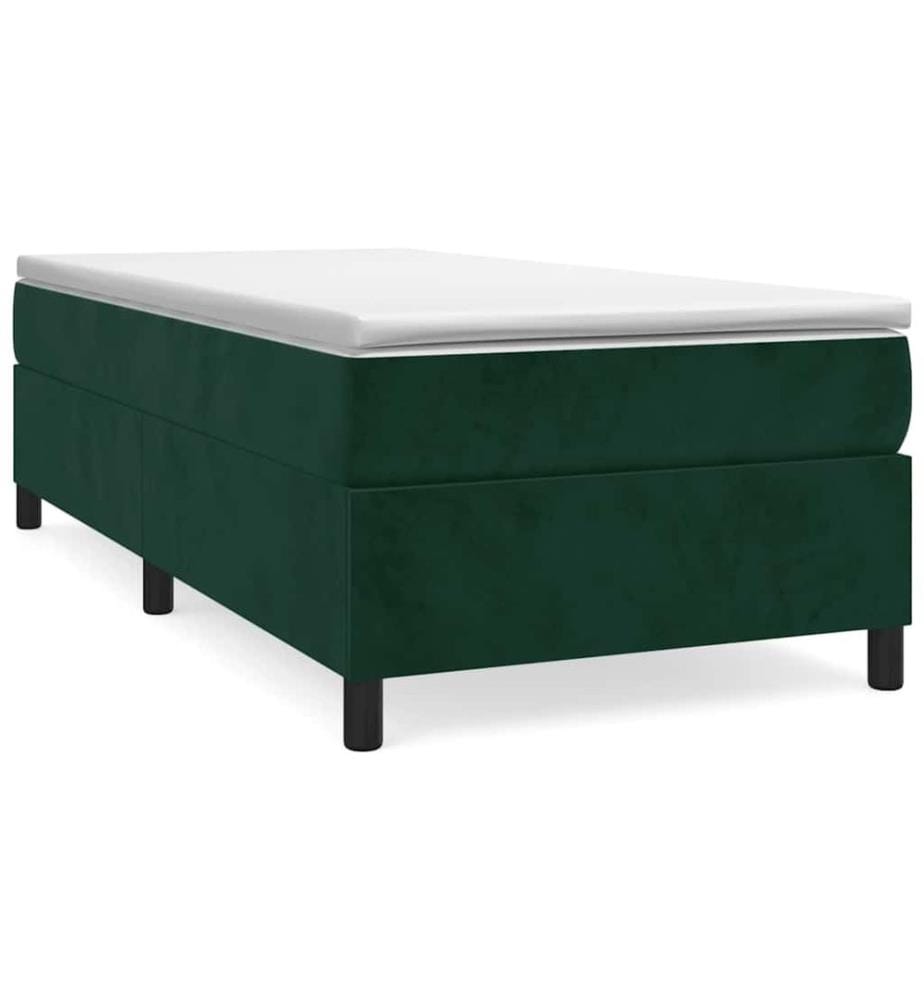 Boxspringbett mit Matratze Dunkelgrün 90x200 cm Samt