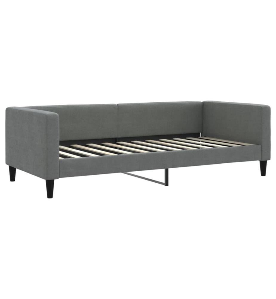 Tagesbett mit Matratze Dunkelgrau 90x200 cm Stoff