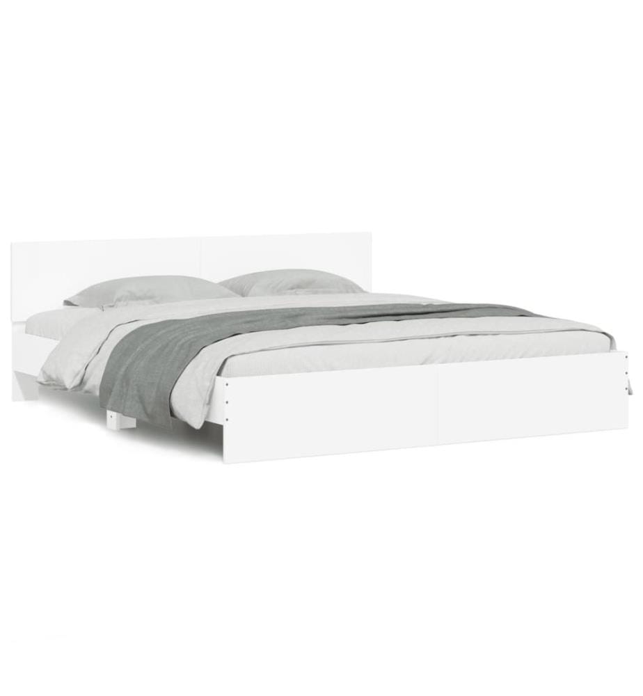 Cadre de lit sans matelas blanc 200x200 cm