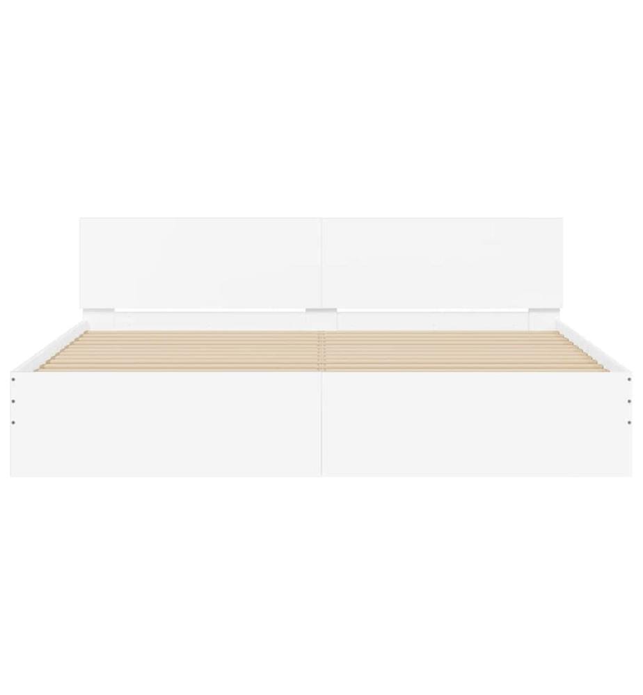 Cadre de lit sans matelas blanc 160x200 cm
