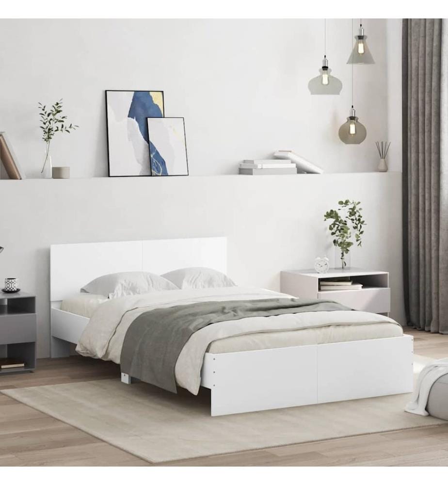 Cadre de lit sans matelas blanc 120x200 cm