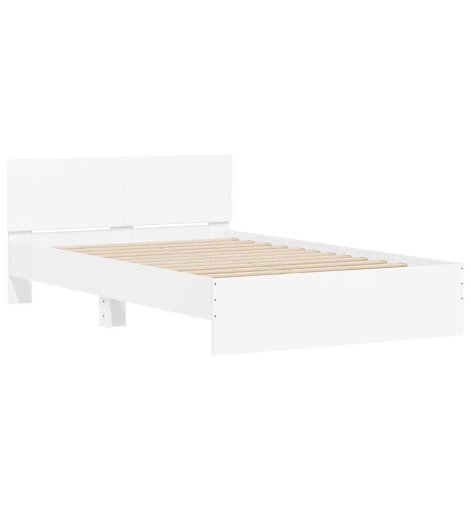 Cadre de lit sans matelas blanc 120x200 cm