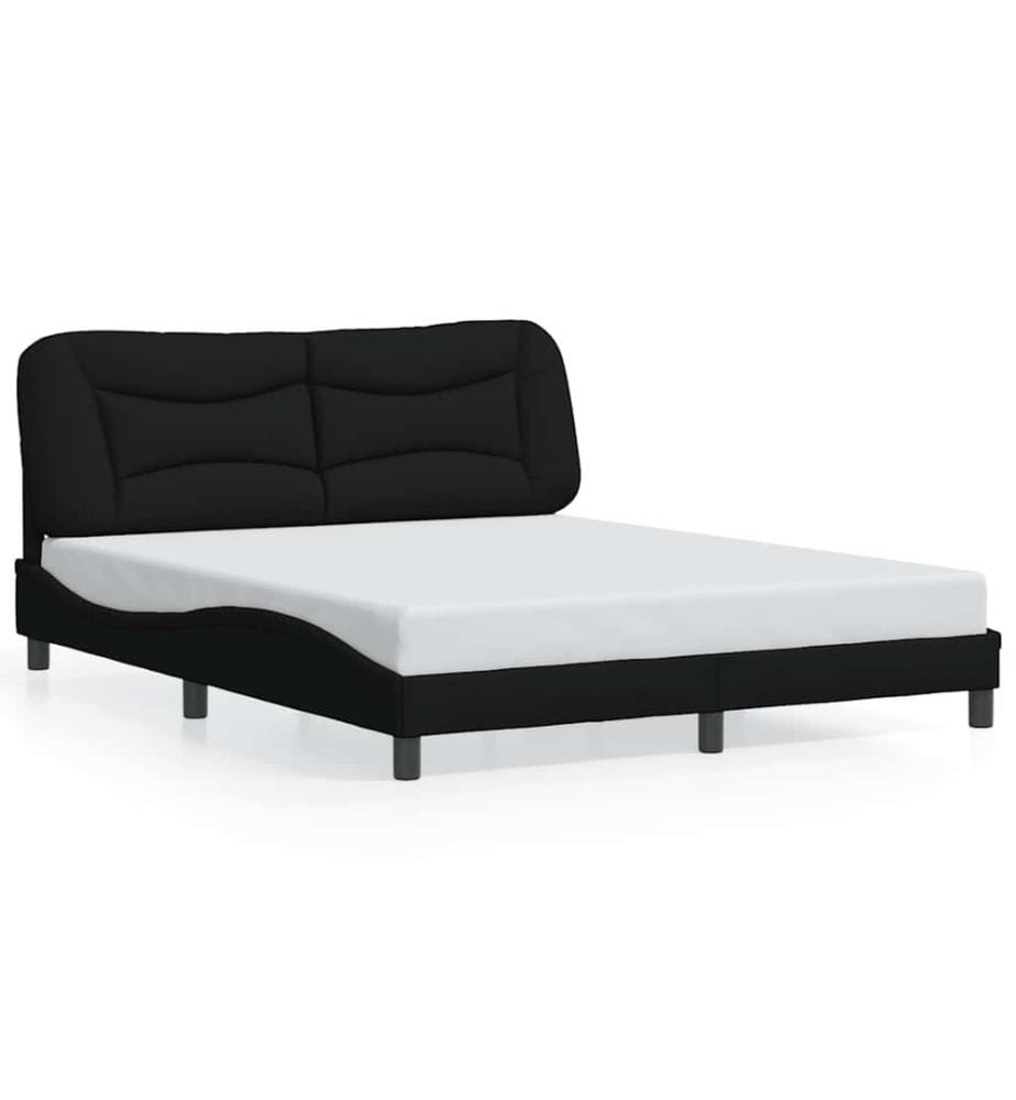 Cadre de lit sans matelas Hvar noir 160x200 cm tissu