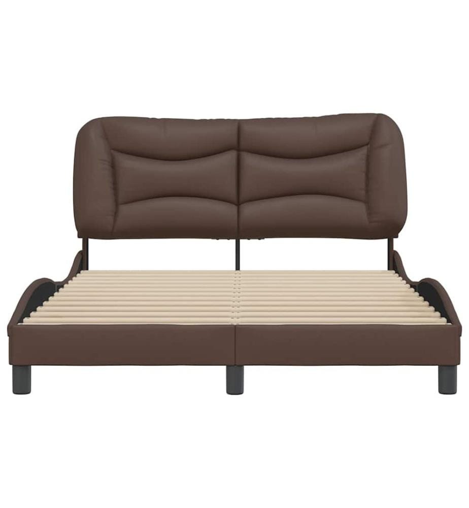 Cadre de lit sans matelas Hvar marron 120x200 cm similicuir